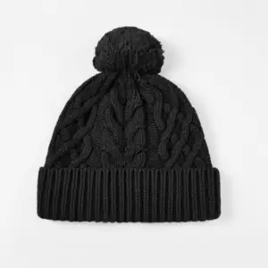 Black Merino wool and Organic Cotton beanie lined with Silk